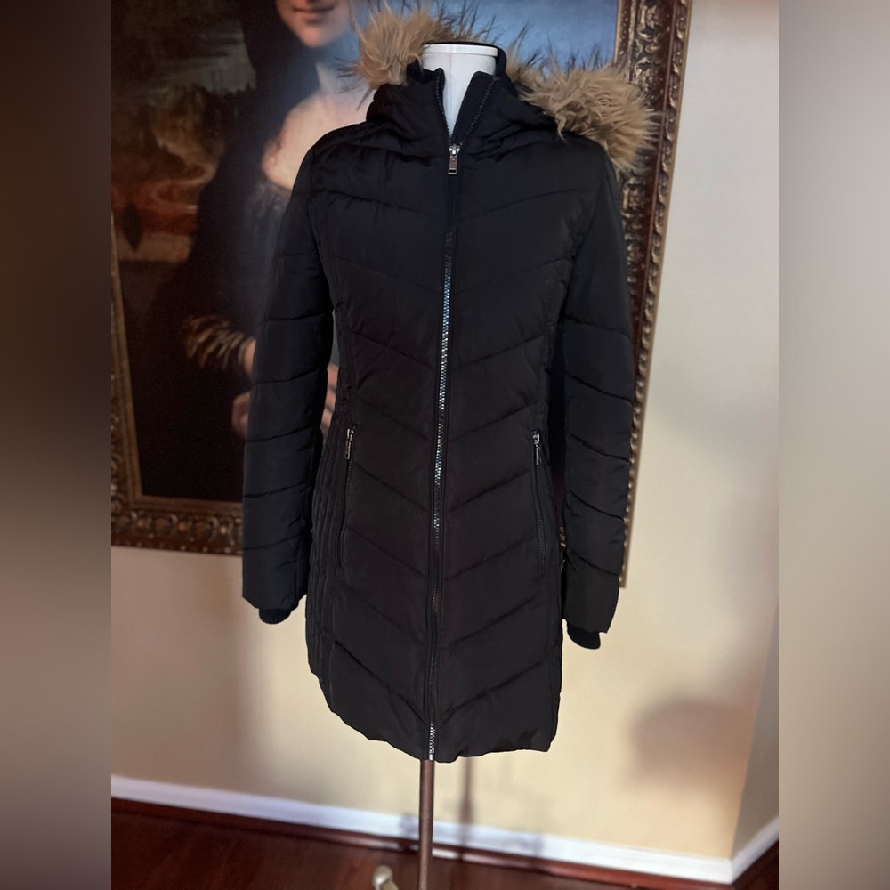 Tommy Hilfiger puffer jacket down feather faux fur hood
